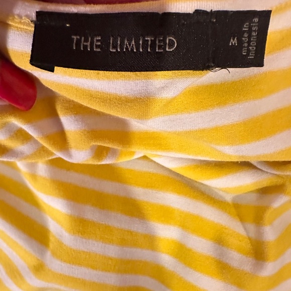The Limited Yellow Striped Layered Sleeveless Top Size Medium - Picture 3 of 3